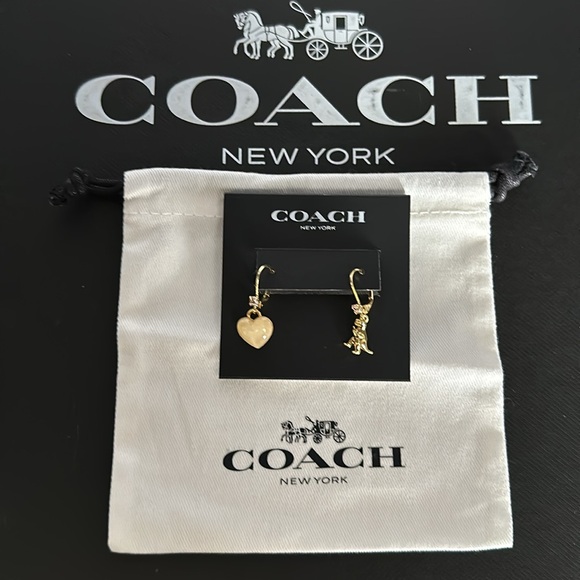 NWT Coach Heart And Rexy Mismatch Earrings - Picture 3 of 9